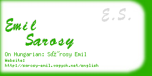 emil sarosy business card